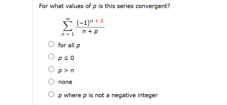 Solved For What Values Of P Is This Series Convergent I Chegg Com