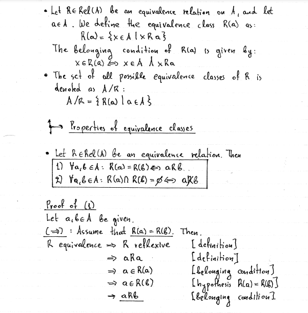 Solved Let R Be An Equivalence Relation On A Set A Show 4014