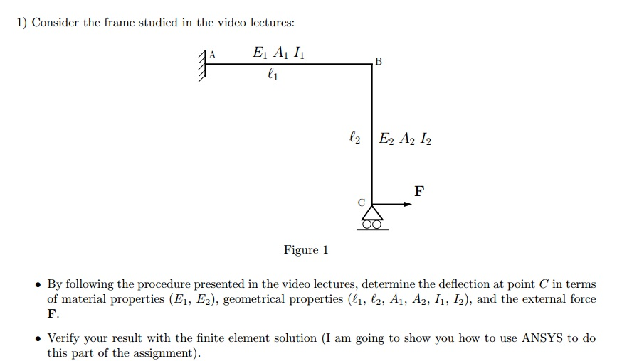 Solved 1) Consider the frame studied in the video lectures: | Chegg.com