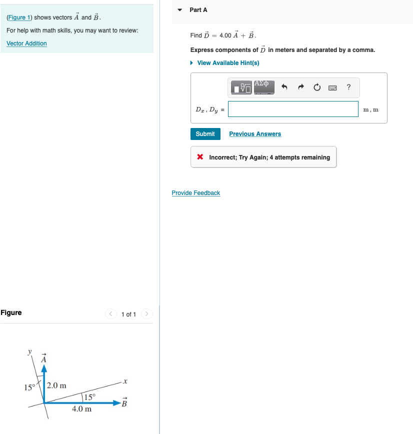 Solved Part A (Figure 1) Shows Vectors Ä And B. For Help | Chegg.com