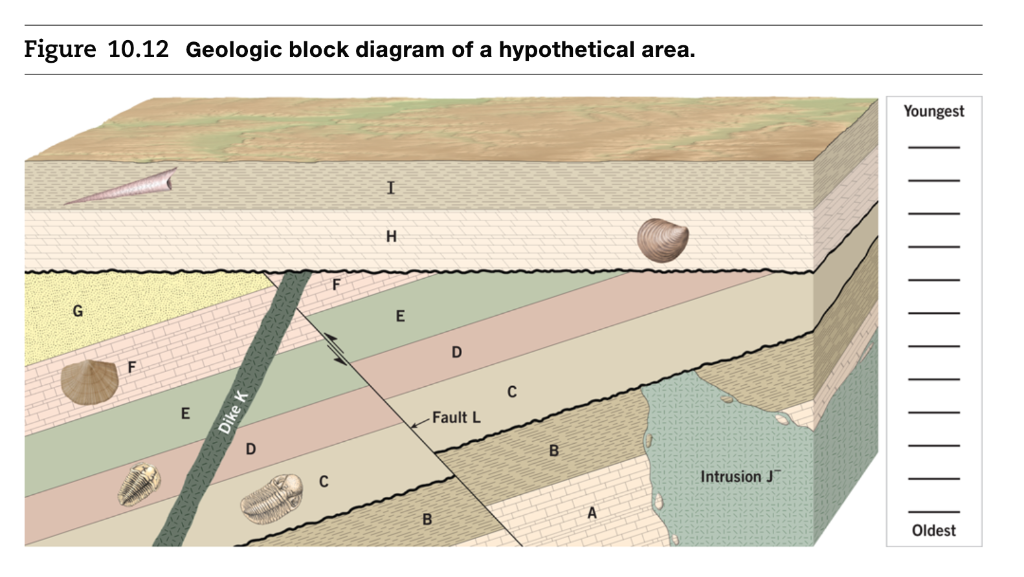 Solved Figure 10.12 Geologic Block Diagram Of A Hypothetical | Chegg.com