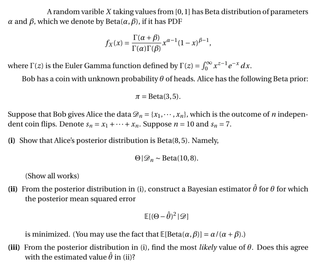 A Random Varible X Taking Values From 0 1 Has Be Chegg Com