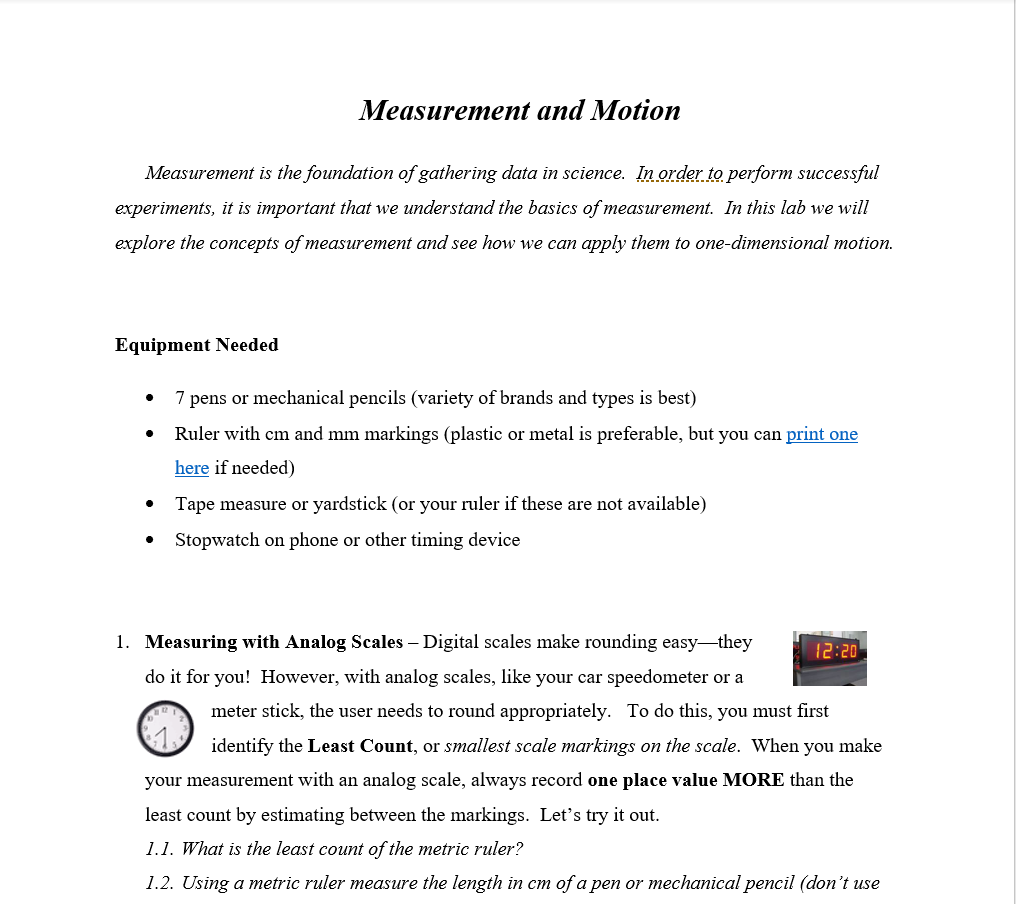 Exploring Types of Measurements