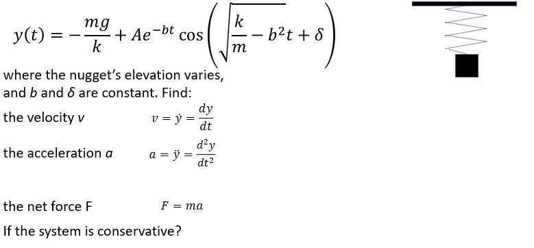 Solved K Y T Mg Ae Bt Cos K Ja B2t 8 M Where Th Chegg Com