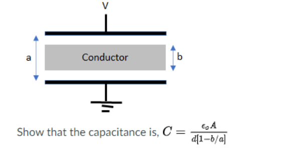 Solved V а Conductor B Show That The Capacitance Is, C = - | Chegg.com