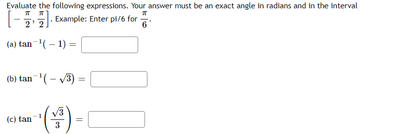 Solved Evaluate the following expressions. Your answer must | Chegg.com