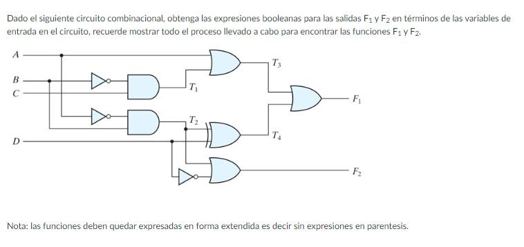 Solved Dado El Siguiente Circuito Combinacional, Obtenga Las | Chegg.com