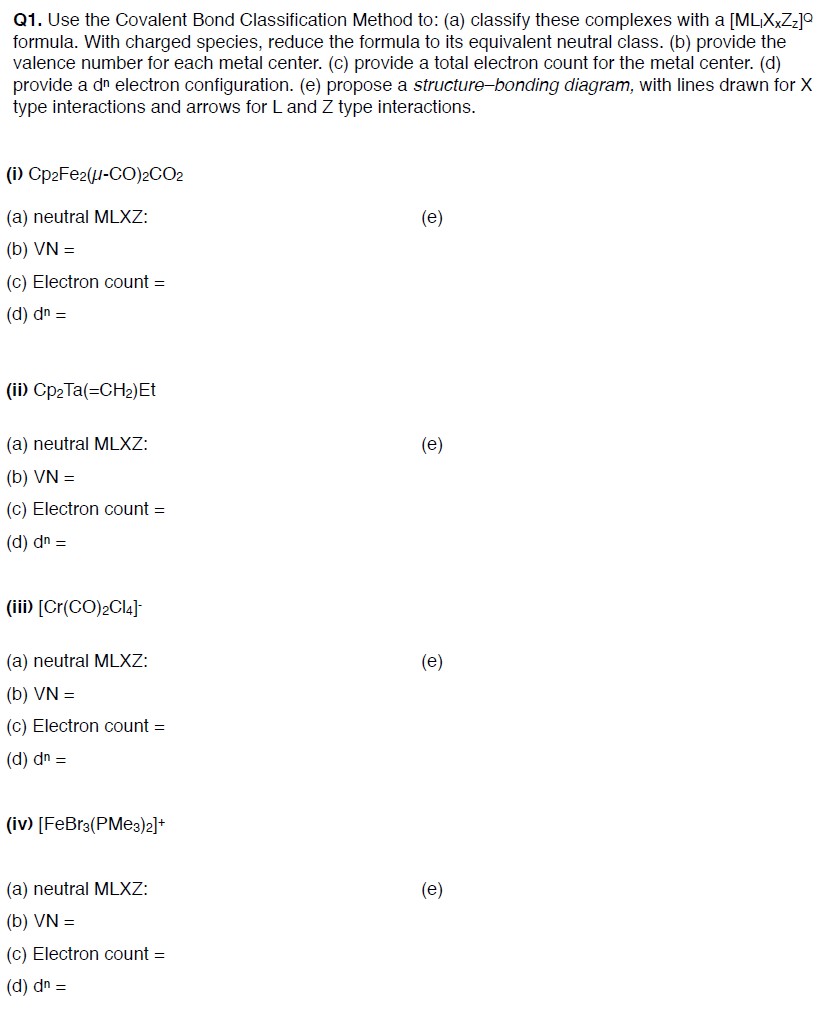 Solved Q1 Use The Covalent Bond Classification Method To Chegg Com