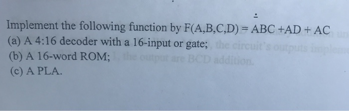 Solved Design A 4-bit Circuit That Can Perform Either BCD Or | Chegg.com