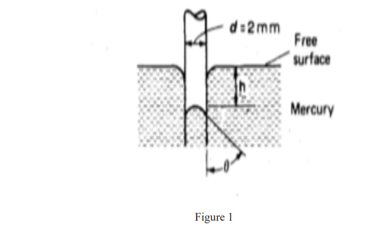 Solved 1 below shows a glass capillary tube inserted in a