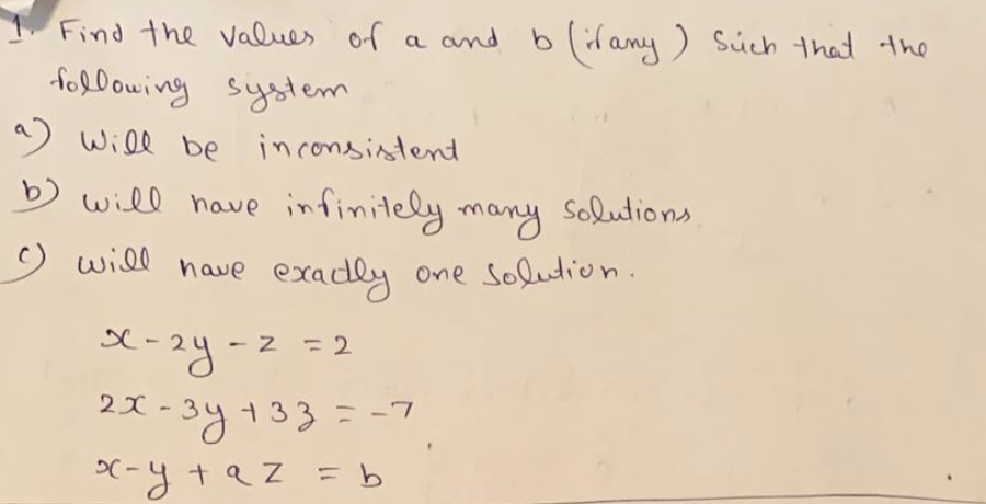 Solved Find The Values Of A And B (if Any) Such That The | Chegg.com