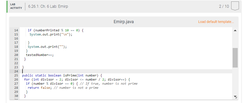 Solved 6.26 Ch. 6 Lab: Emirp An emirp (prime spelled | Chegg.com