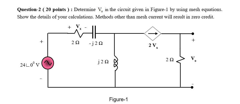 Solved Question 2 20 Points Determine V In The