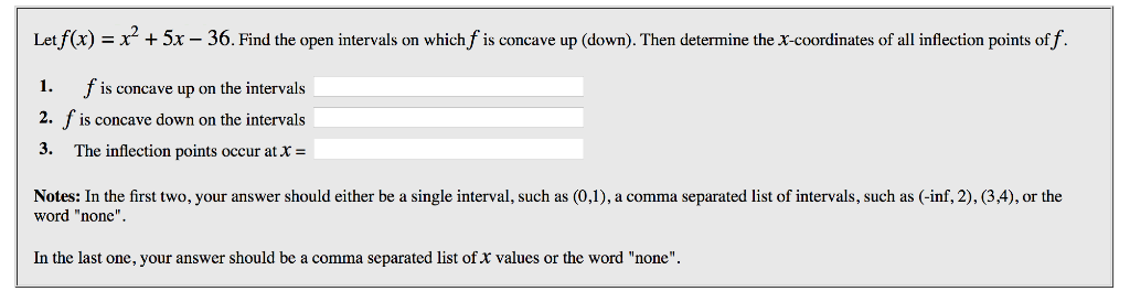 Solved Find the open intervals on which f is concave up | Chegg.com