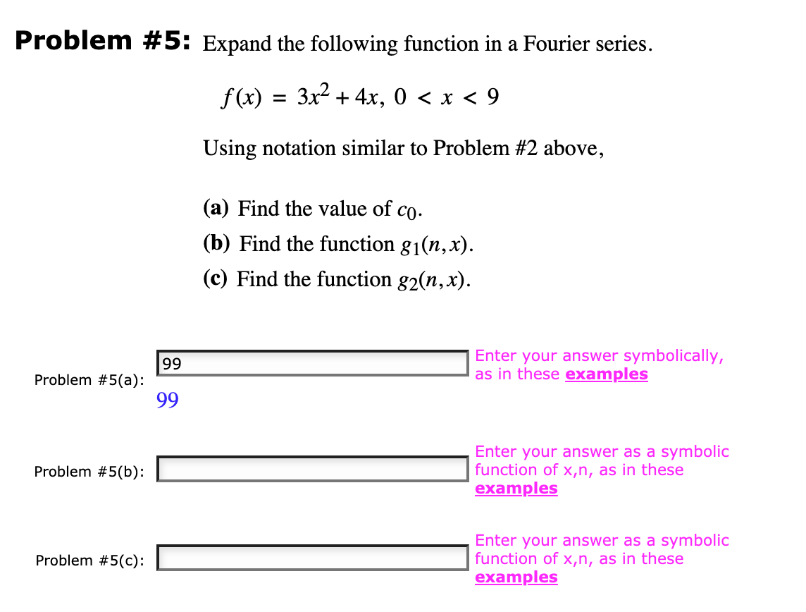 Solved The Fourier Series For F X F X 2 E A Cos Chegg Com