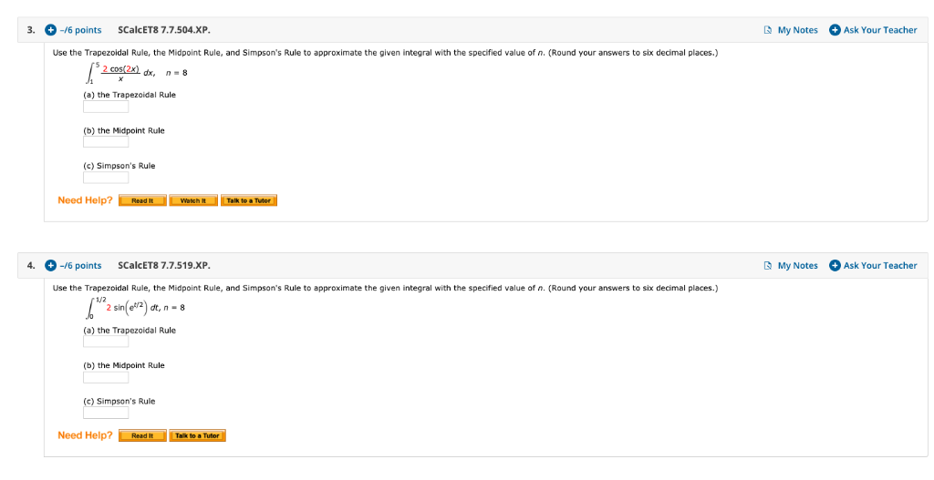 Solved Use The Trapezoidal Rule, The Midpoint Rule, And | Chegg.com