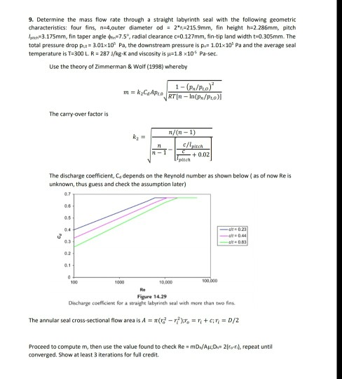 9. Determine the mass flow rate through a straight | Chegg.com