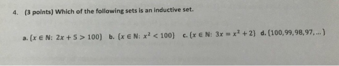 Solved 4. (3 points) Which of the following sets is an | Chegg.com