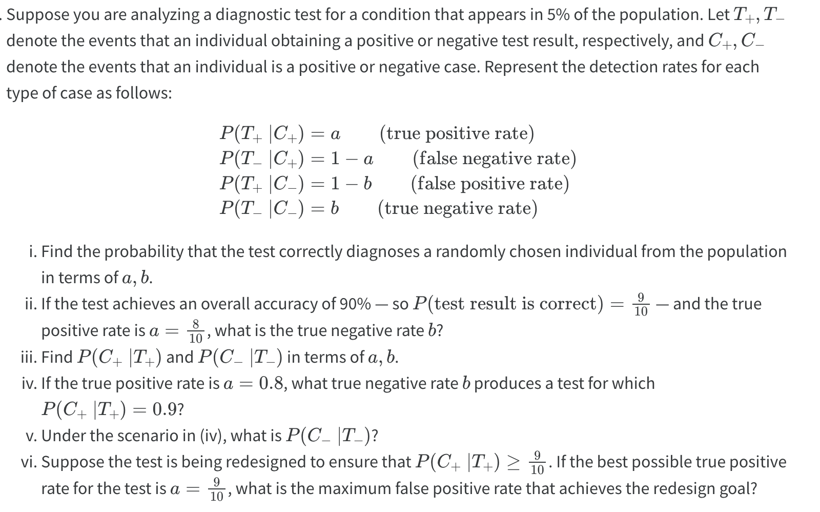 Solved Suppose you are analyzing a diagnostic test for a | Chegg.com