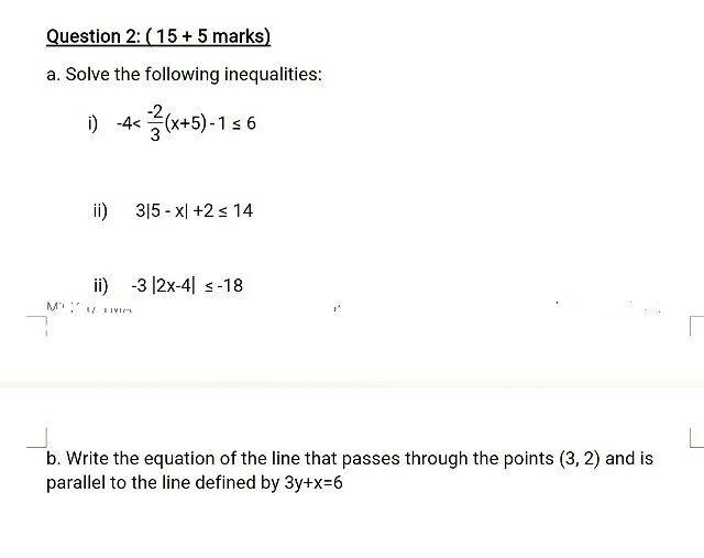 Solved Question 2: (15+ 5 marks) a. Solve the following | Chegg.com