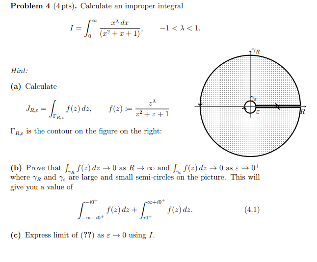 Solved Problem 4 (4 pts). Calculate an improper integral pºr | Chegg.com