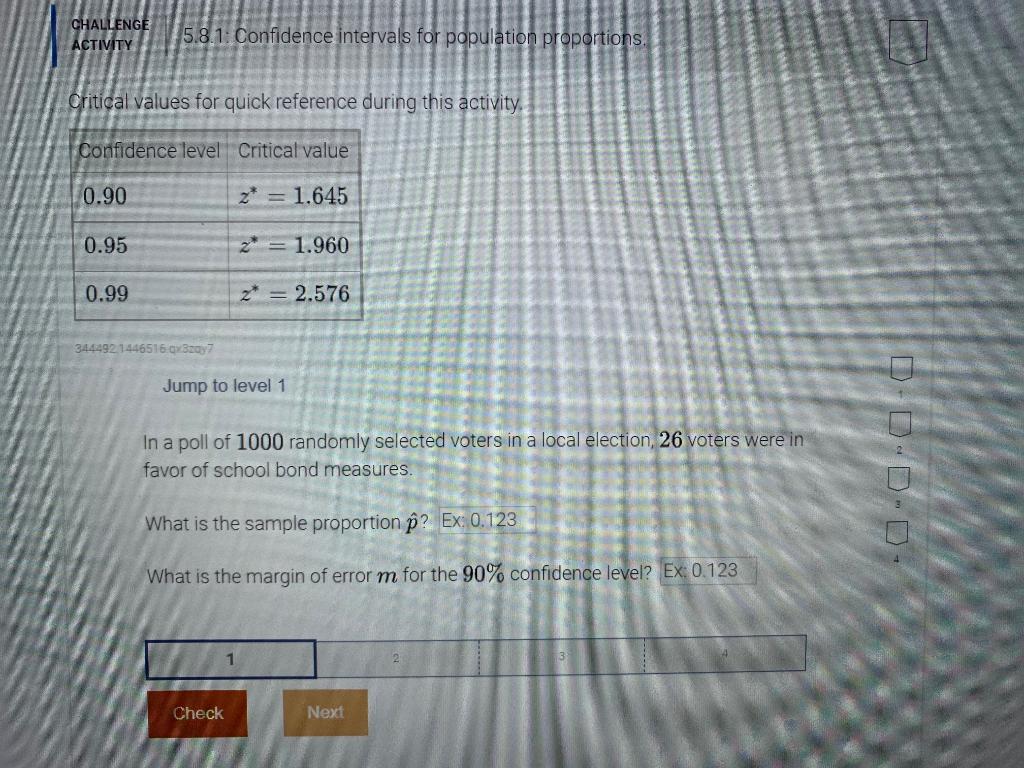 Solved CHALLENGE ACTIVITY 5.8.1: Confidence intervals for | Chegg.com