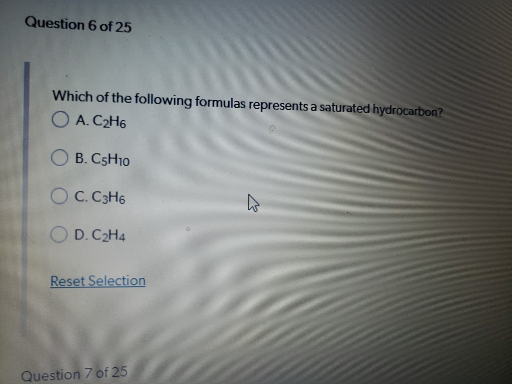 Solved Question 6 of 25 Which of the following formulas Chegg