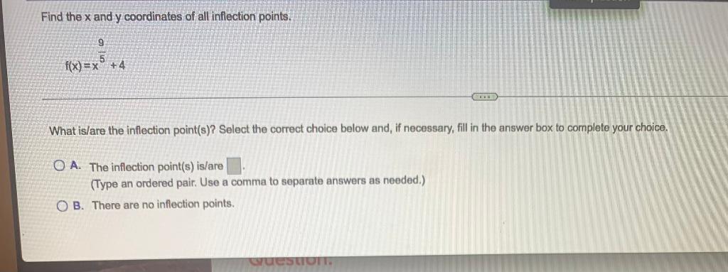 Solved Find the x and y coordinates of all inflection | Chegg.com