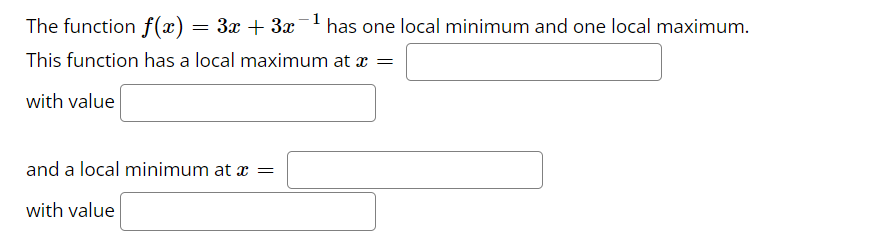 find the local maximum value of the function fx x 3 3x