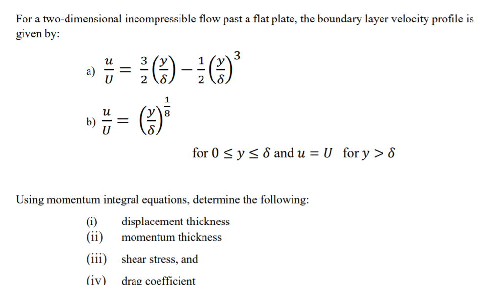 Solved a For a two-dimensional incompressible flow past a | Chegg.com