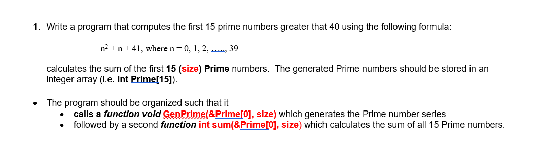 Solved Write a program that computes the first 15 prime | Chegg.com