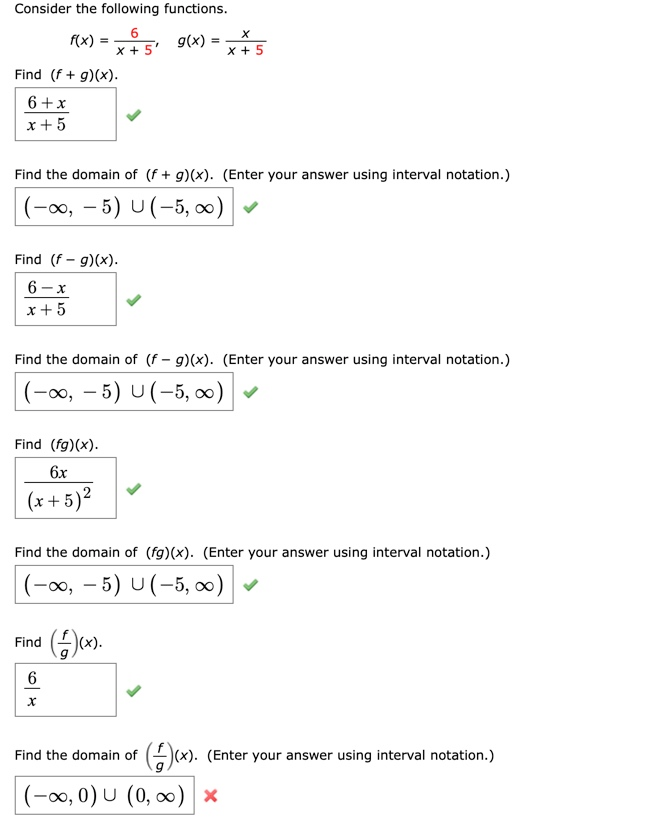 Solved X X 5 Consider The Following Functions 6 F X