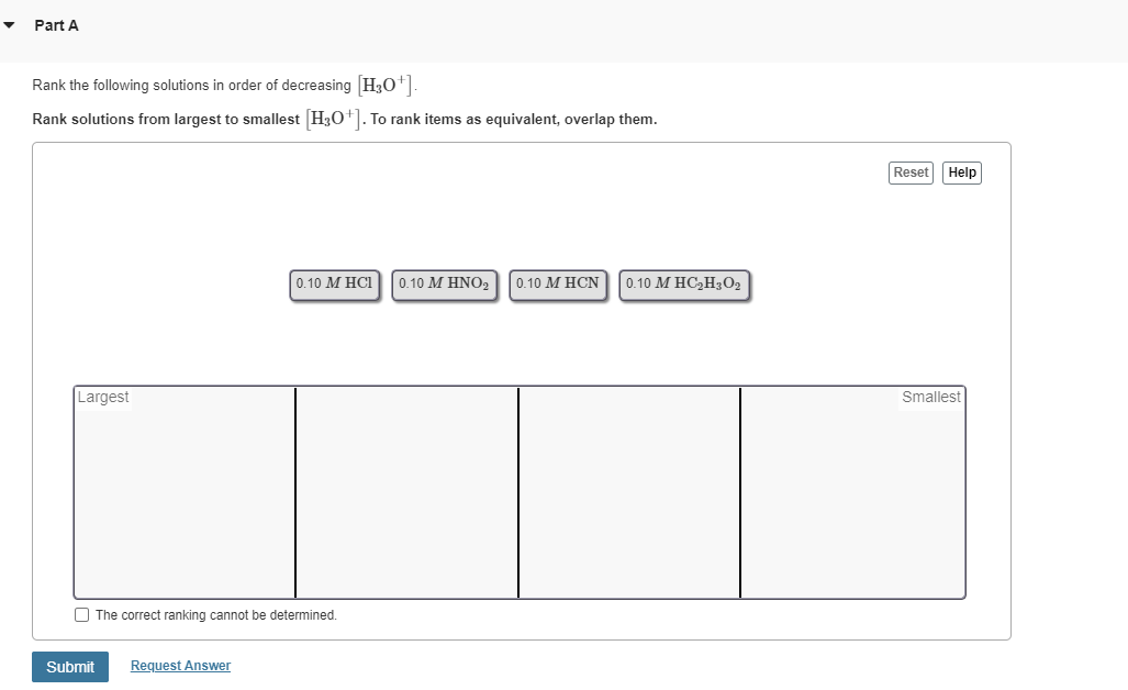 Solved Rank The Following Solutions In Order Of Decreas