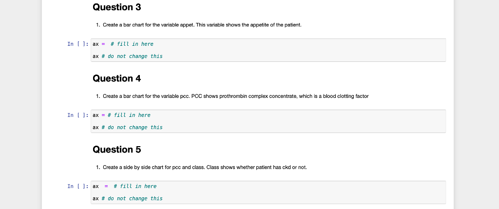 Solved Question 3 1. Create a bar chart for the variable | Chegg.com