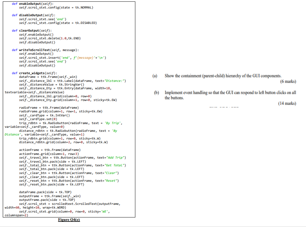 Question 4 Develop GUI for an application based on | Chegg.com