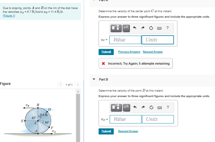 Solved Due to slipping points A and B on the rim of the disk | Chegg.com