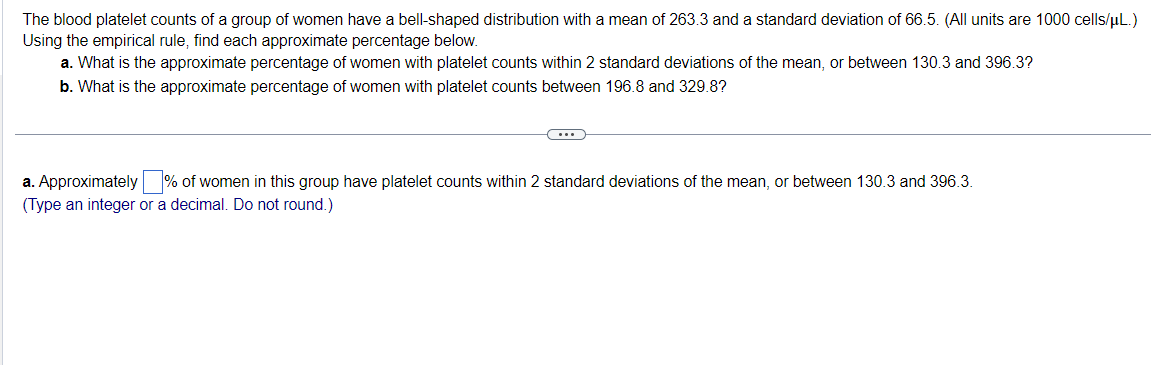 solved-the-blood-platelet-counts-of-a-group-of-women-have-a-chegg