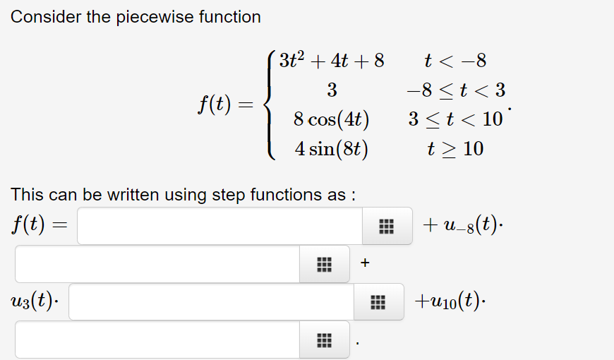 Solved Consider the piecewise function t