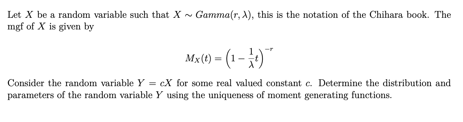 Solved Let X be a random variable such that X mgf of X is | Chegg.com