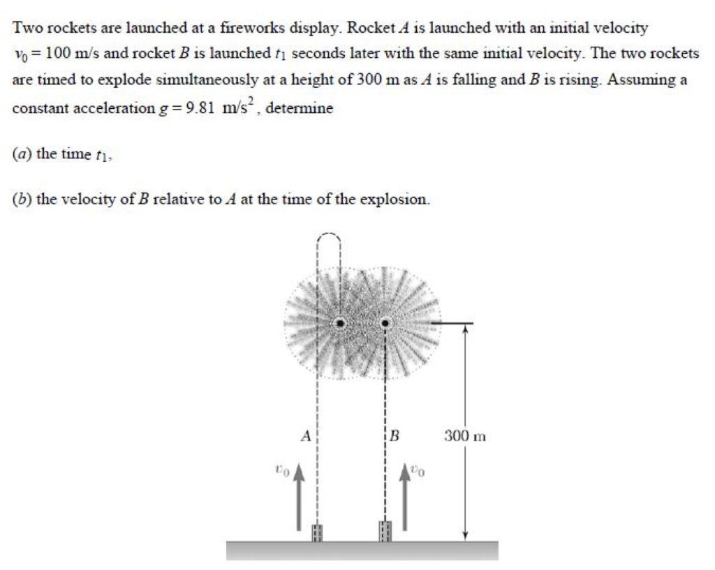 Solved Two rockets are launched at a fireworks display.