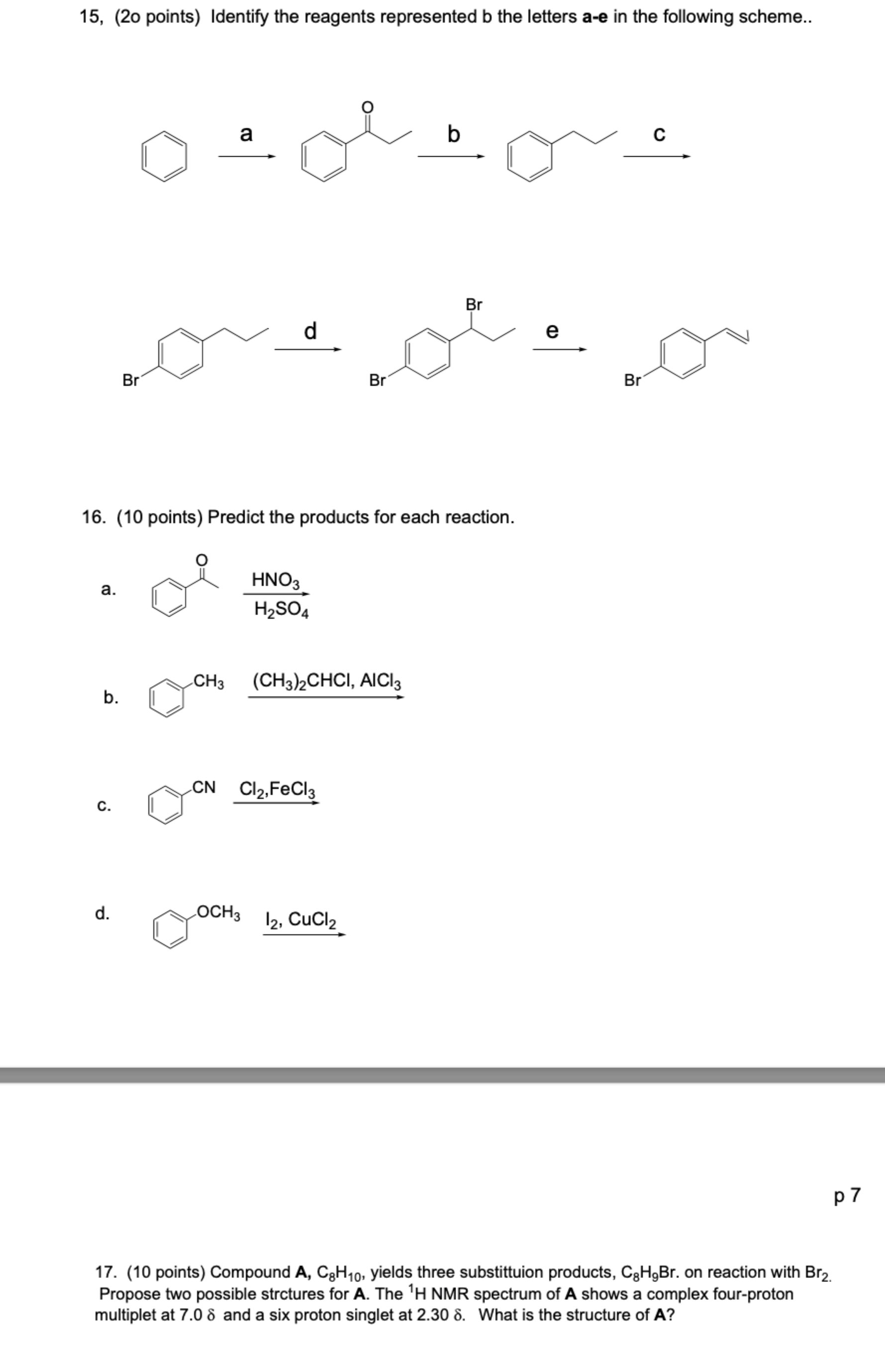 Solved 1. ﻿Identify The Reagents Represented B The Letters | Chegg.com