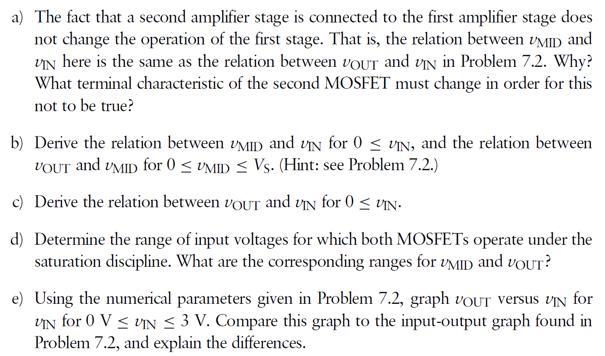 Solved PROBLEM 7.3 A two-stage amplifier is shown in Figure | Chegg.com