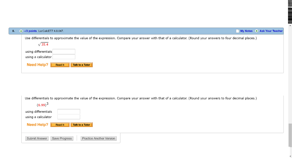 Solved 8. +3 points LarCalcET7 4.8.047 My Notes Ask Your