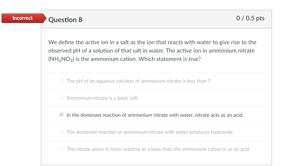 Solved Incorrect Question 8 0 0 5 Pts We Define The Active Chegg Com
