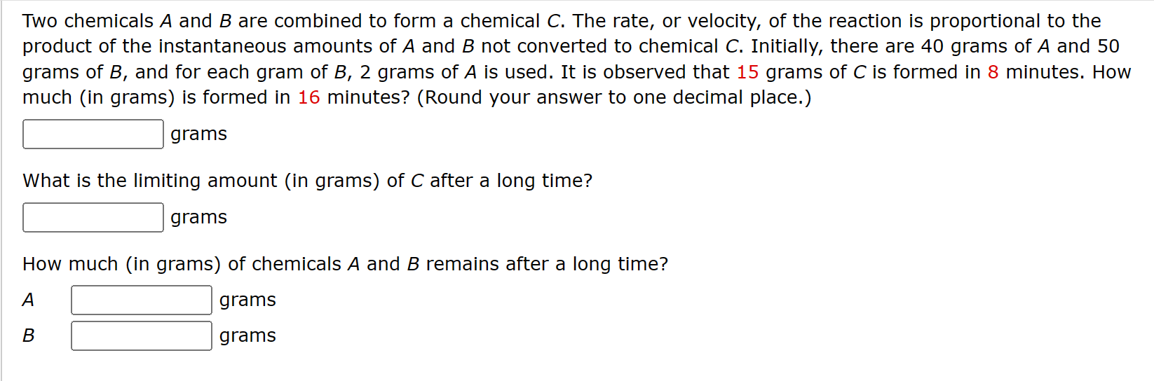 Solved Two Chemicals A And B Are Combined To Form A Chemical | Chegg.com