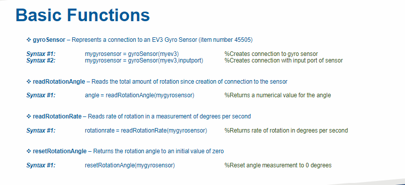 Gyro sensor best sale ev3 function