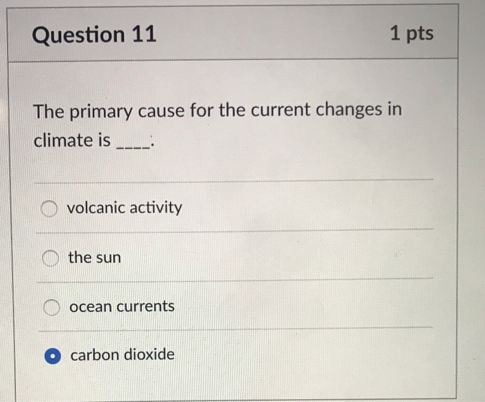 Solved Question 11 1 pts The primary cause for the current | Chegg.com