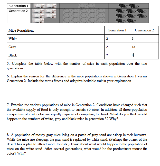 Solved Generation 1 Generation 2 000 Mice Populations | Chegg.com