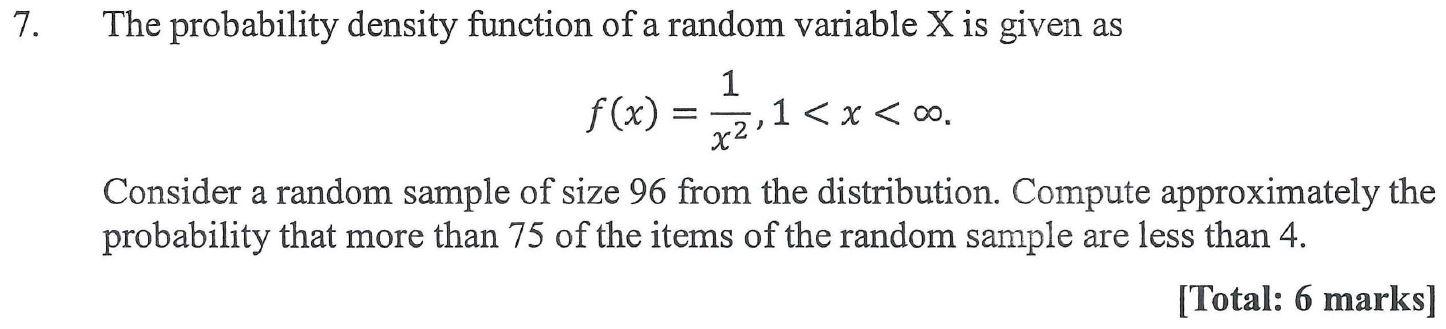Solved 7. The probability density function of a random | Chegg.com