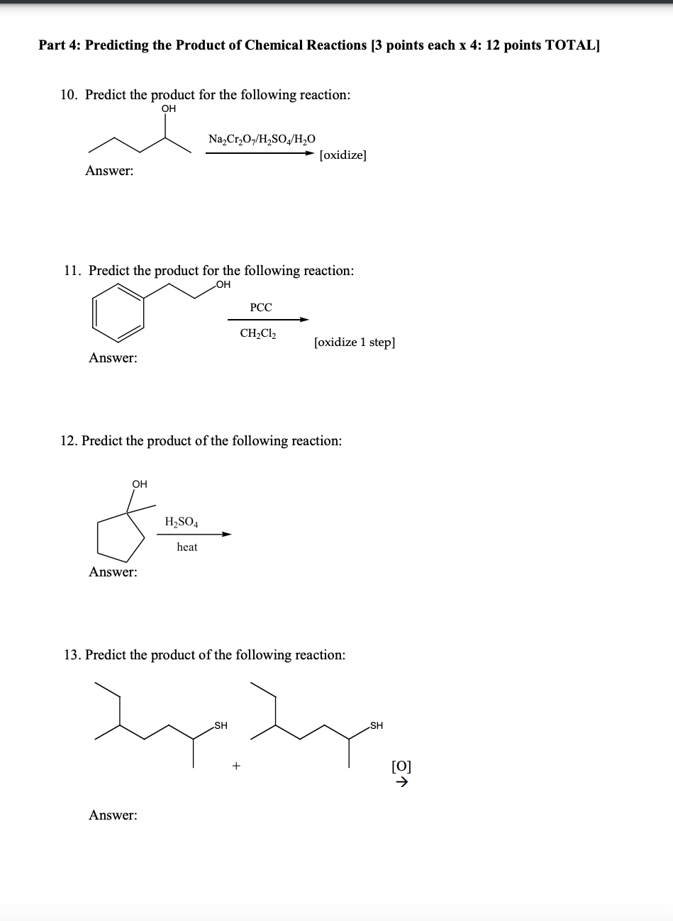 Solved Part 4: Predicting the Product of Chemical Reactions | Chegg.com